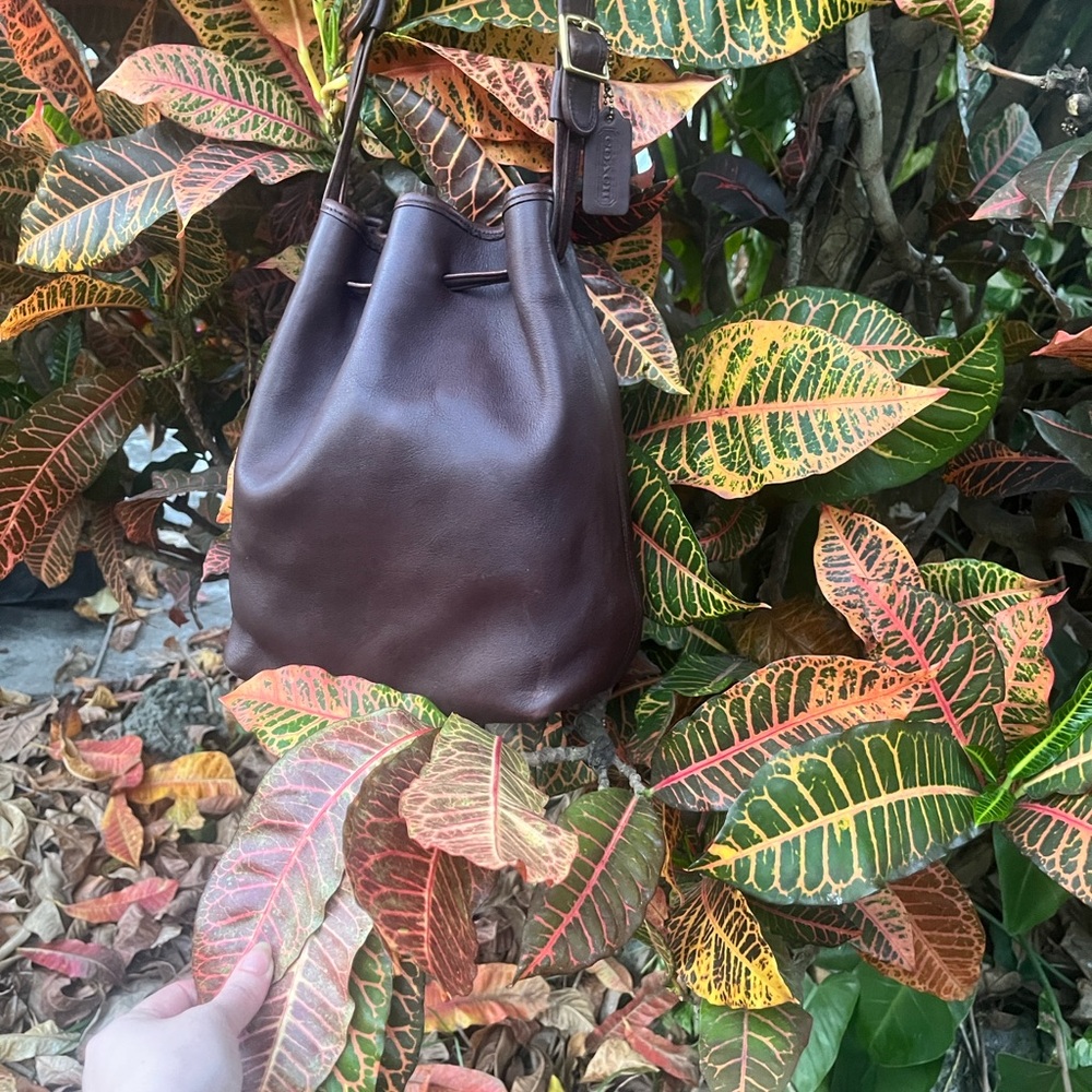 Brown Leather Bucket Bag